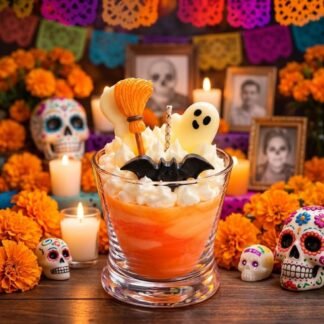 Vela Artesanal Aromática de Vaso Halloween Grande 15 x 9 cm