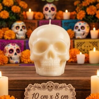 Vela Artesanal Aromática Calavera Jumbo 10 x 8 cm