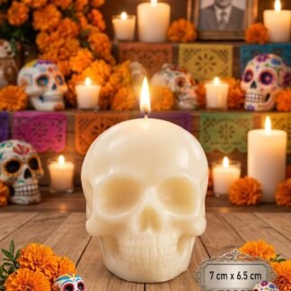 Vela Artesanal Aromática Calavera Mediana 7 x 6.5 cm