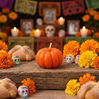 Vela Artesanal Aromática Calabaza Chica 4 x 3 cm