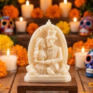 Vela Artesanal Aromática Novios Calaveras Grande 7 x 6 cm