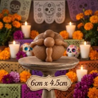 Vela Artesanal Aromática Pan de Muerto Grande 6 x 4.5 cm