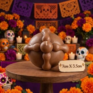 Vela Artesanal Aromática Pan de Muerto Jumbo 7 x 3.5 cm